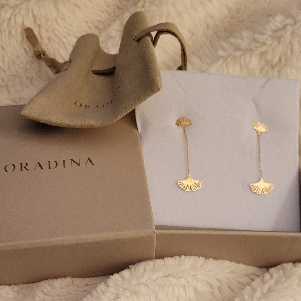 Oradina- 14k yellow gold drop carnvales earrings (pair)